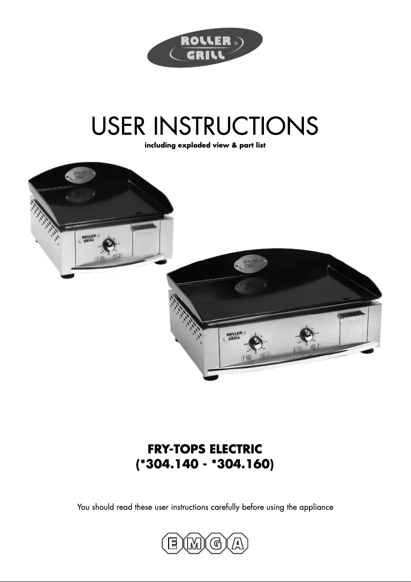 Page 1 de la notice Manuel utilisateur Roller Grill 304140