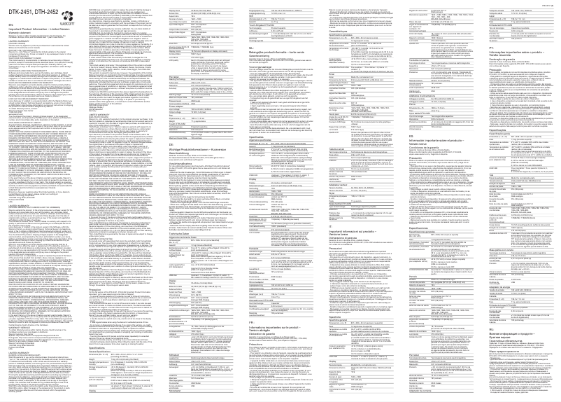 Page 1 de la notice Manuel utilisateur Wacom DTH-2452