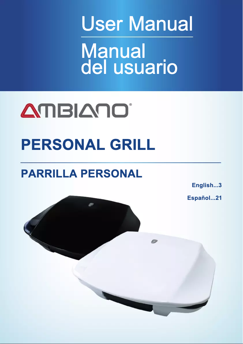 Page 1 de la notice Manuel utilisateur Ambiano Personal Grill TSK-2964G