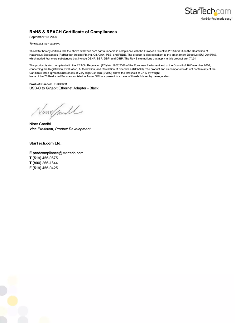 Page n°1 - Mode d'emploi StarTech.com US1GC30B