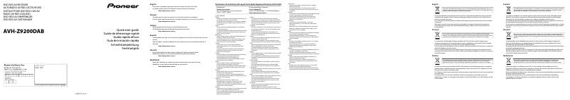 Image de la première page du manuel de l'appareil AVH-Z9200DAB