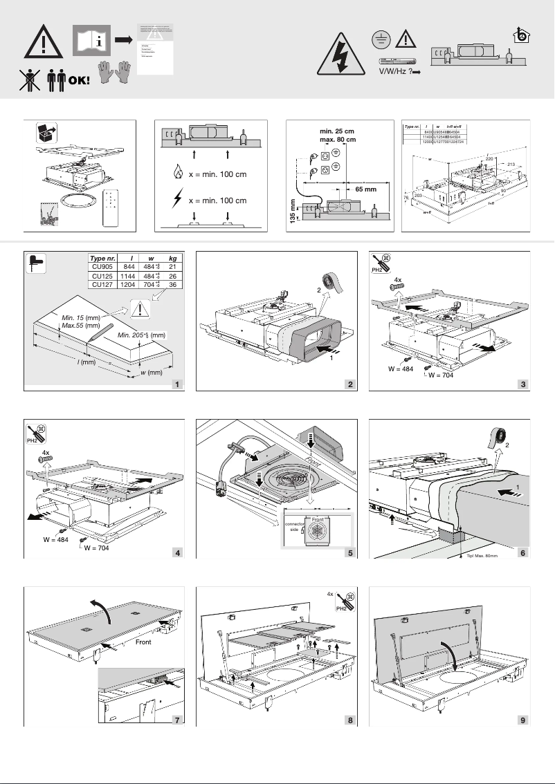 Page n°1 - Guide d'installation Atag CU90555RM