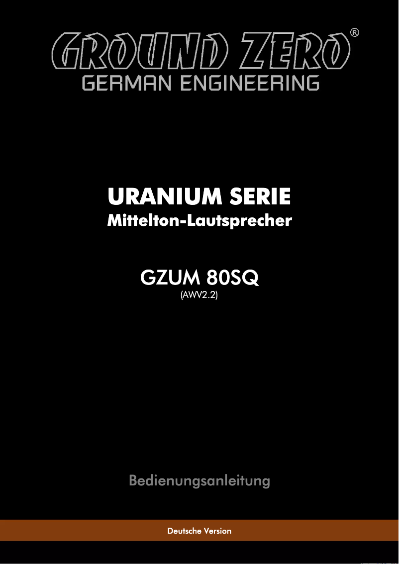 Imagen de la primera página del manual del dispositivo GZUM 80SQ