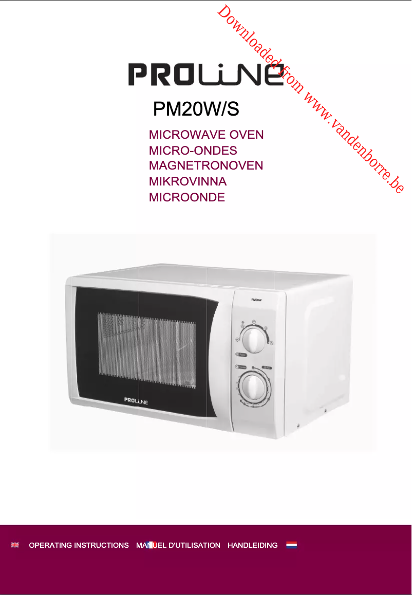 Page n°1 - Manuel utilisateur Proline PM20S