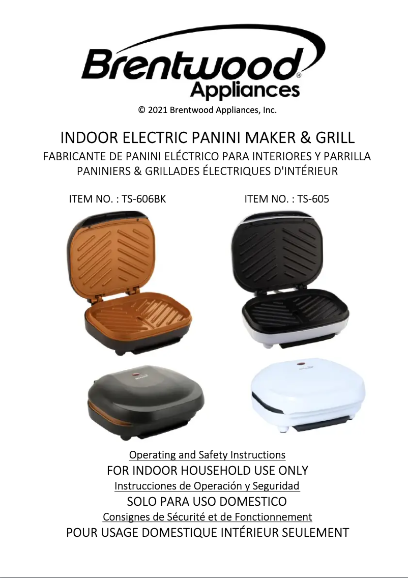 Page 1 de la notice Manuel utilisateur Brentwood TS-606BK