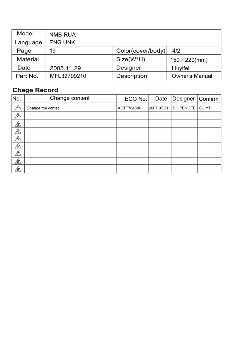 Image de la première page du manuel de l'appareil V-C6502HT