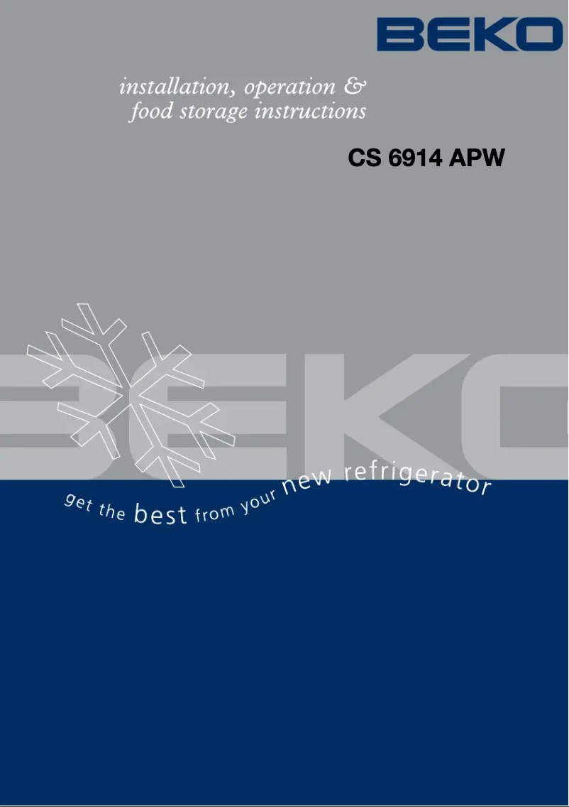 Page n°1 - Manuel utilisateur Beko CS6914AP