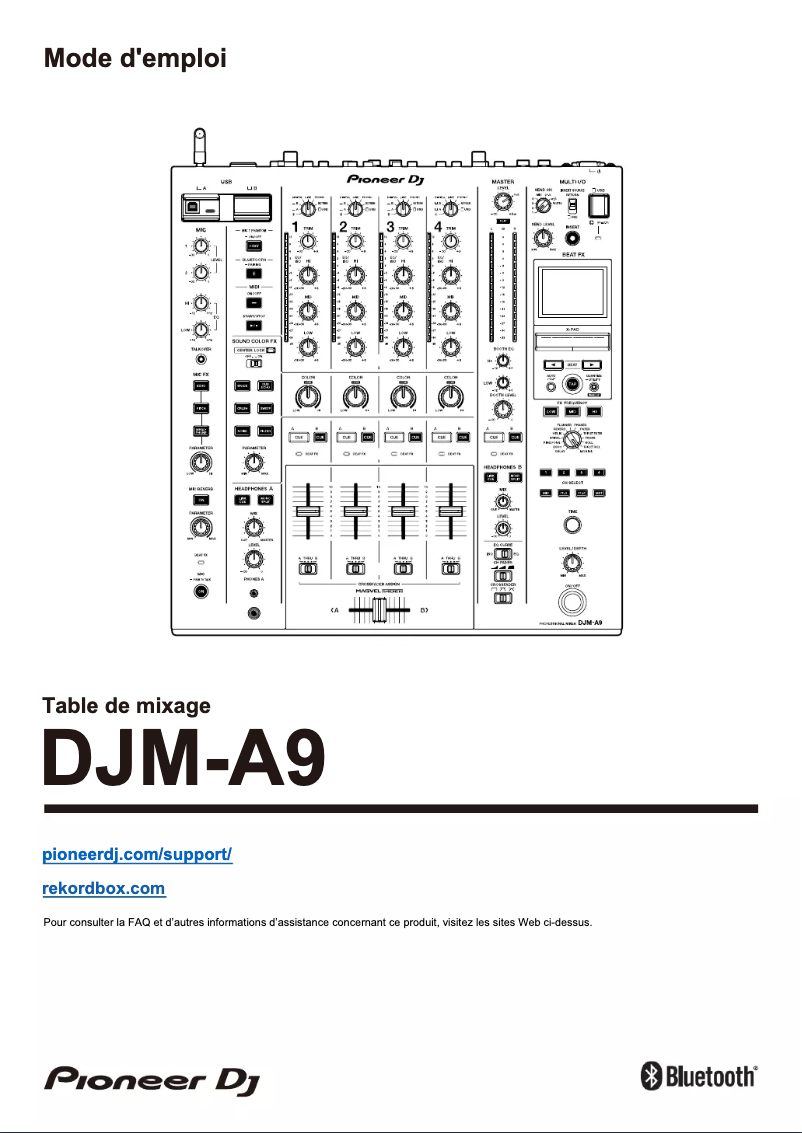 Page 1 de la notice Guide de démarrage rapide Pioneer DJM-A9