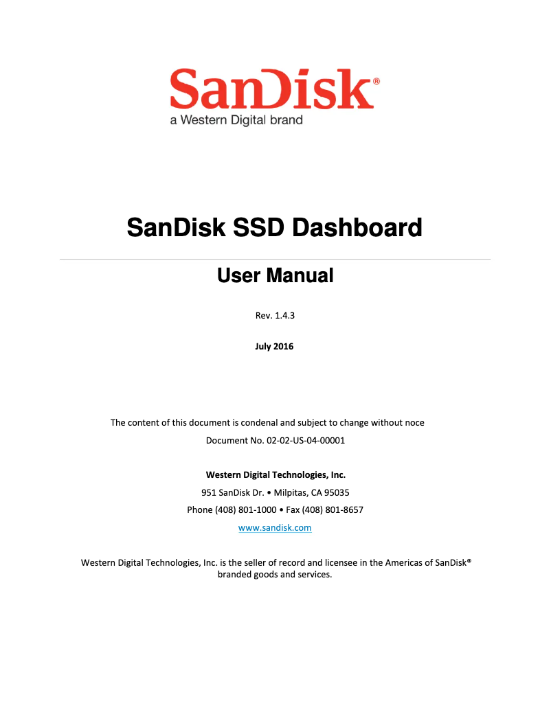 Page 1 de la notice Manuel utilisateur Sandisk Ultra 3D