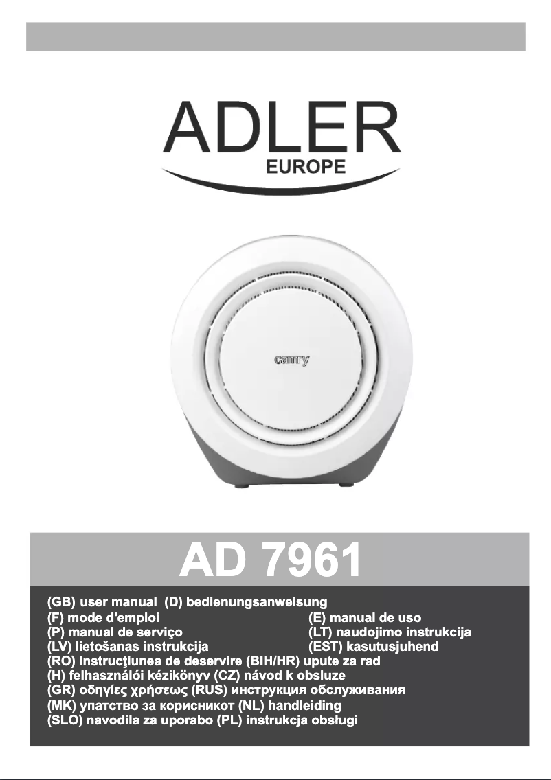 Image de la première page du manuel de l'appareil AD7961