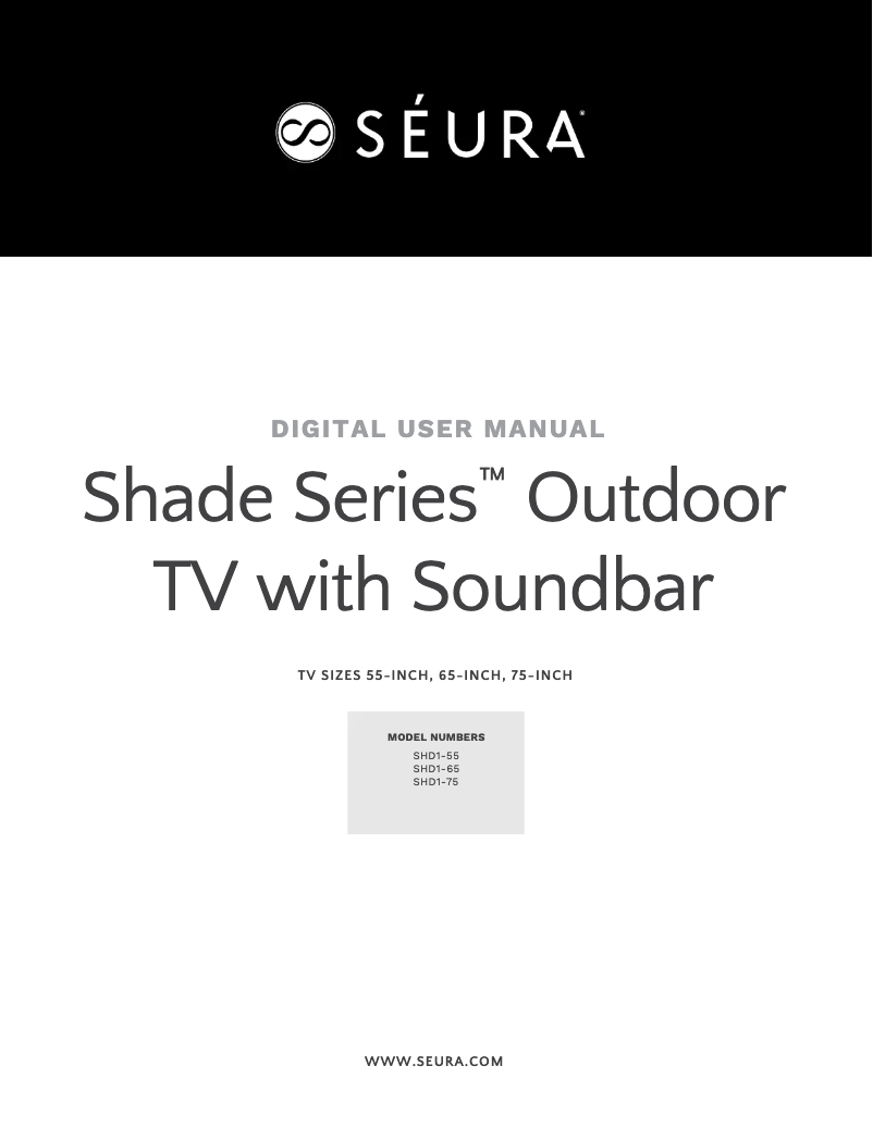 Page n°1 - Manuel utilisateur Seura Shade SHD1-65