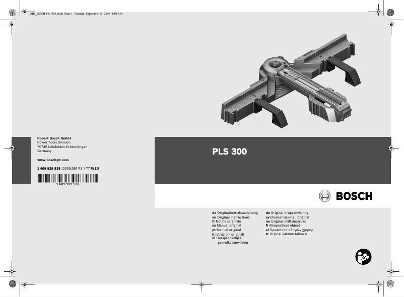 Page 1 de la notice Manuel utilisateur Bosch PLS 300