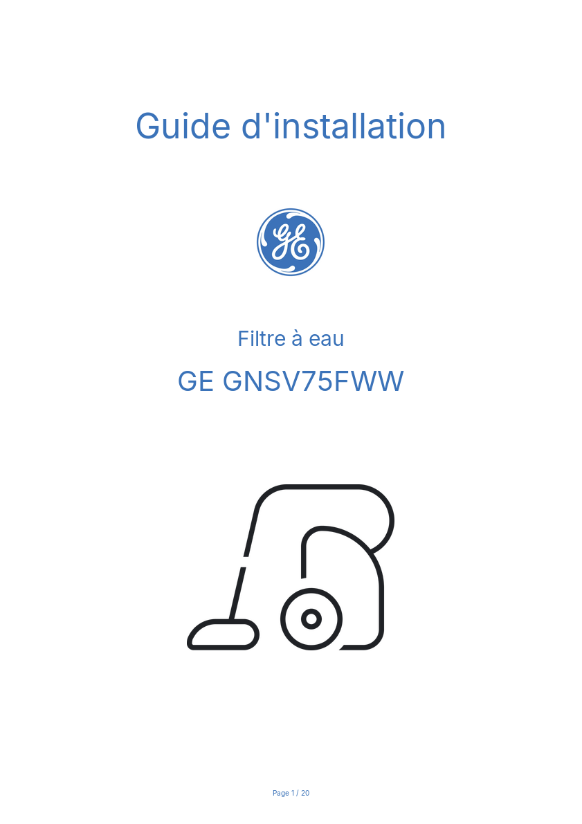 Image de la première page du manuel de l'appareil GNSV75FWW