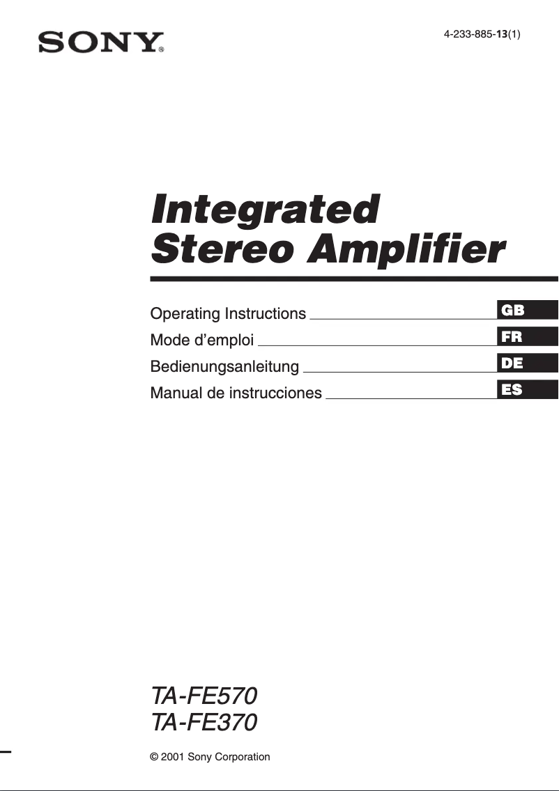 Image de la première page du manuel de l'appareil TA-FE570