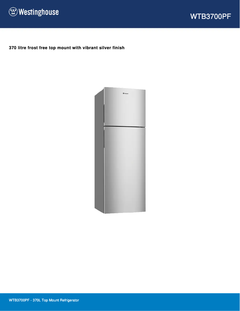 Image de la première page du manuel de l'appareil WTB3700PF