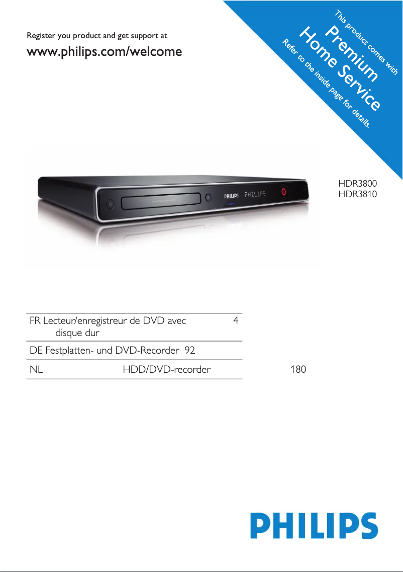 Imagen de la primera página del manual del dispositivo HDR3800