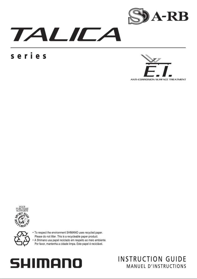 Page n°1 - Manuel utilisateur Shimano Talica 8II