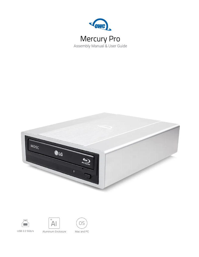 Page 1 de la notice Manuel utilisateur OWC Mercury Pro