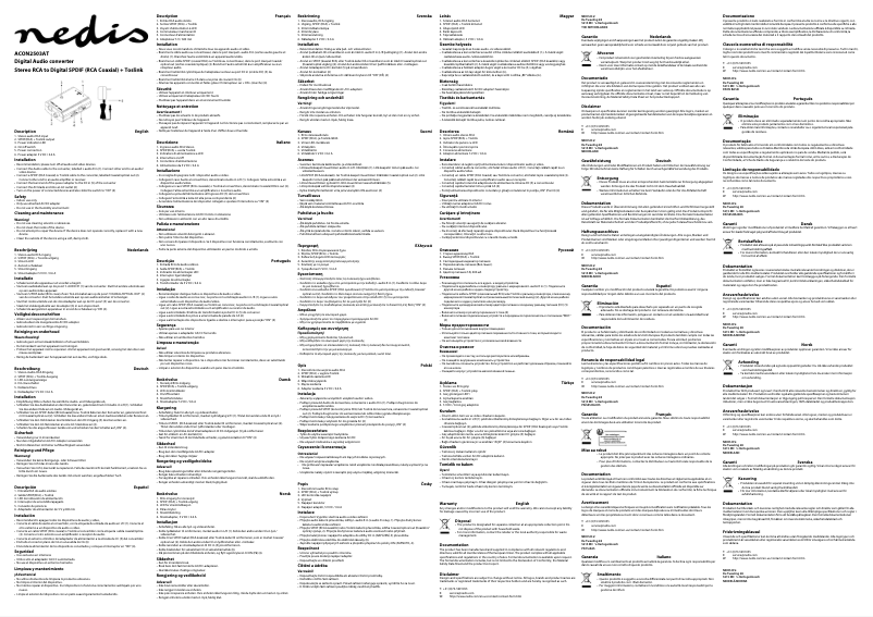 Page n°1 - Manuel utilisateur Nedis ACON2503AT