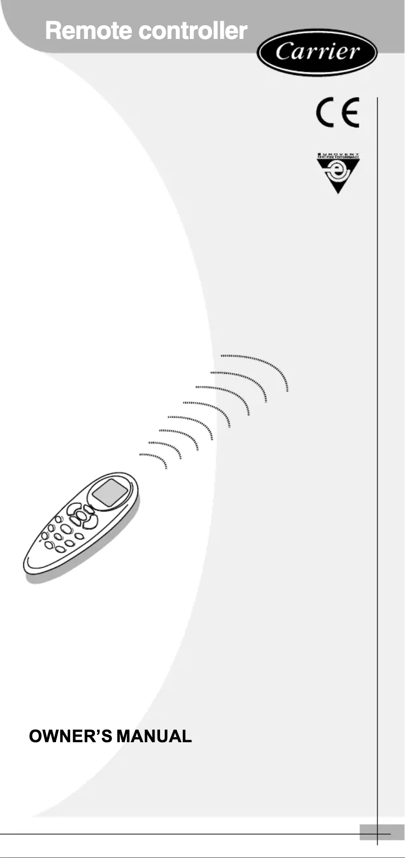 Image de la première page du manuel de l'appareil Remote controller