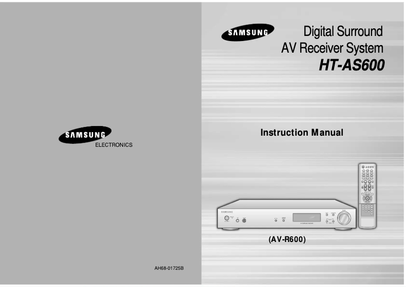 Page n°1 - Manuel utilisateur Samsung AV-R600