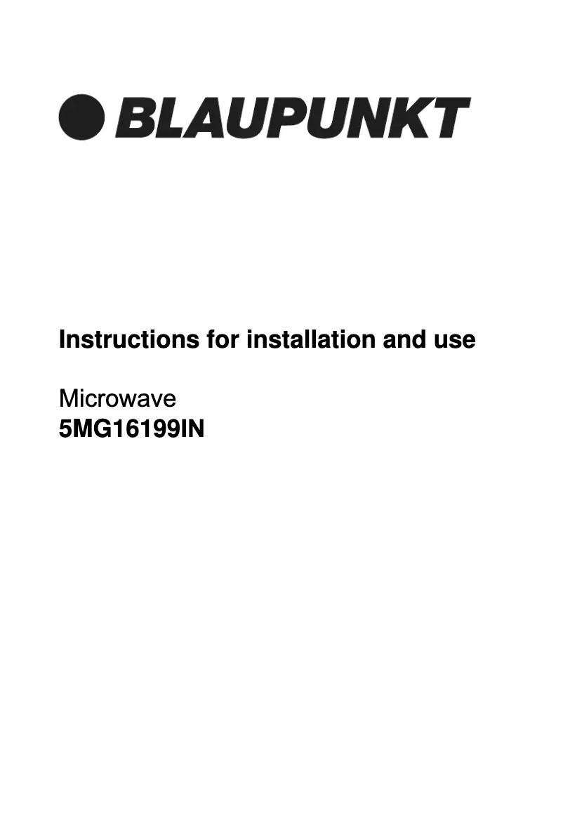 Página 1 del manual Manual de usuario Blaupunkt 5MG16199IN