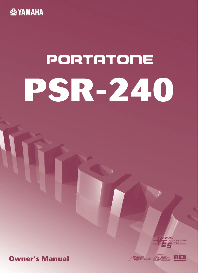 Image de la première page du manuel de l'appareil PSR-240
