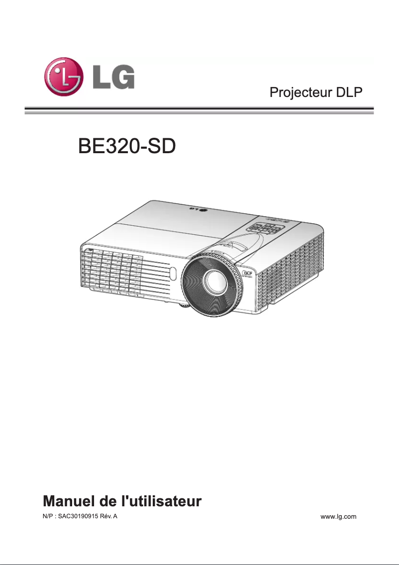 Page 1 de la notice Manuel utilisateur LG BE320