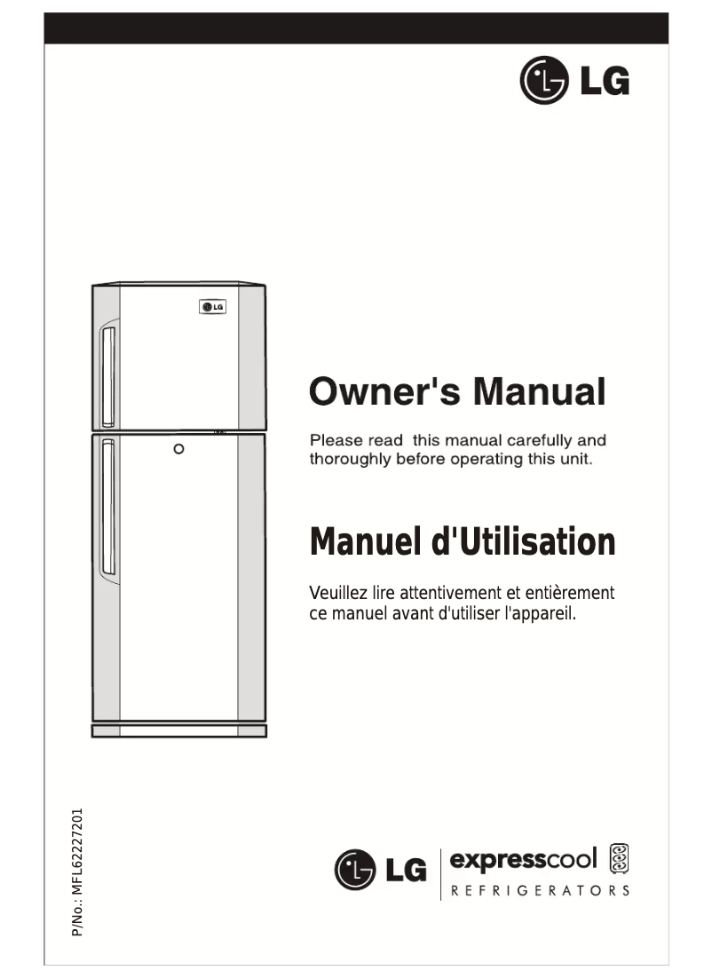 Page 1 de la notice Manuel utilisateur LG GR-B252 VL