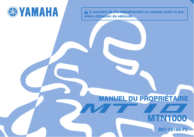 Page 1 de la notice Manuel utilisateur Yamaha MT10 (2018)