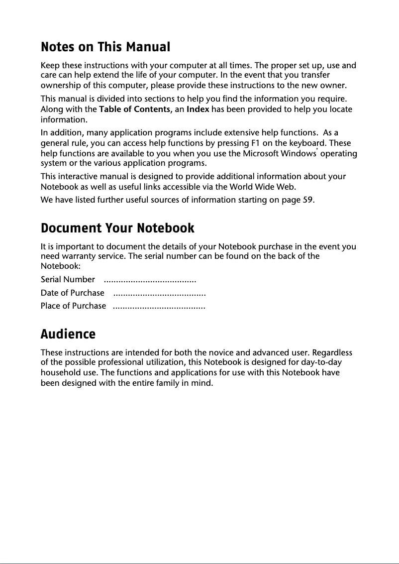 Image de la première page du manuel de l'appareil Akoya E3215TS