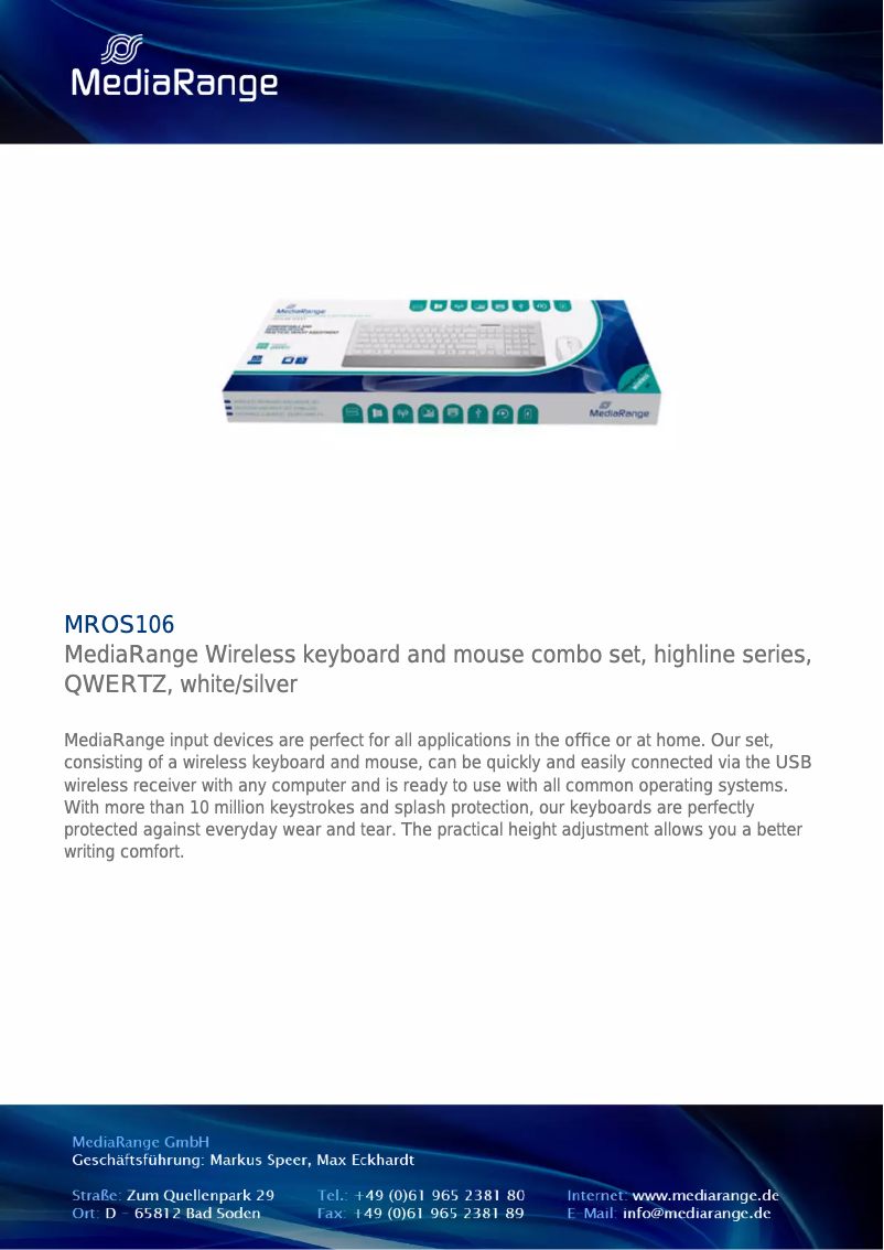 Page 1 de la notice Mode d'emploi MediaRange MROS106