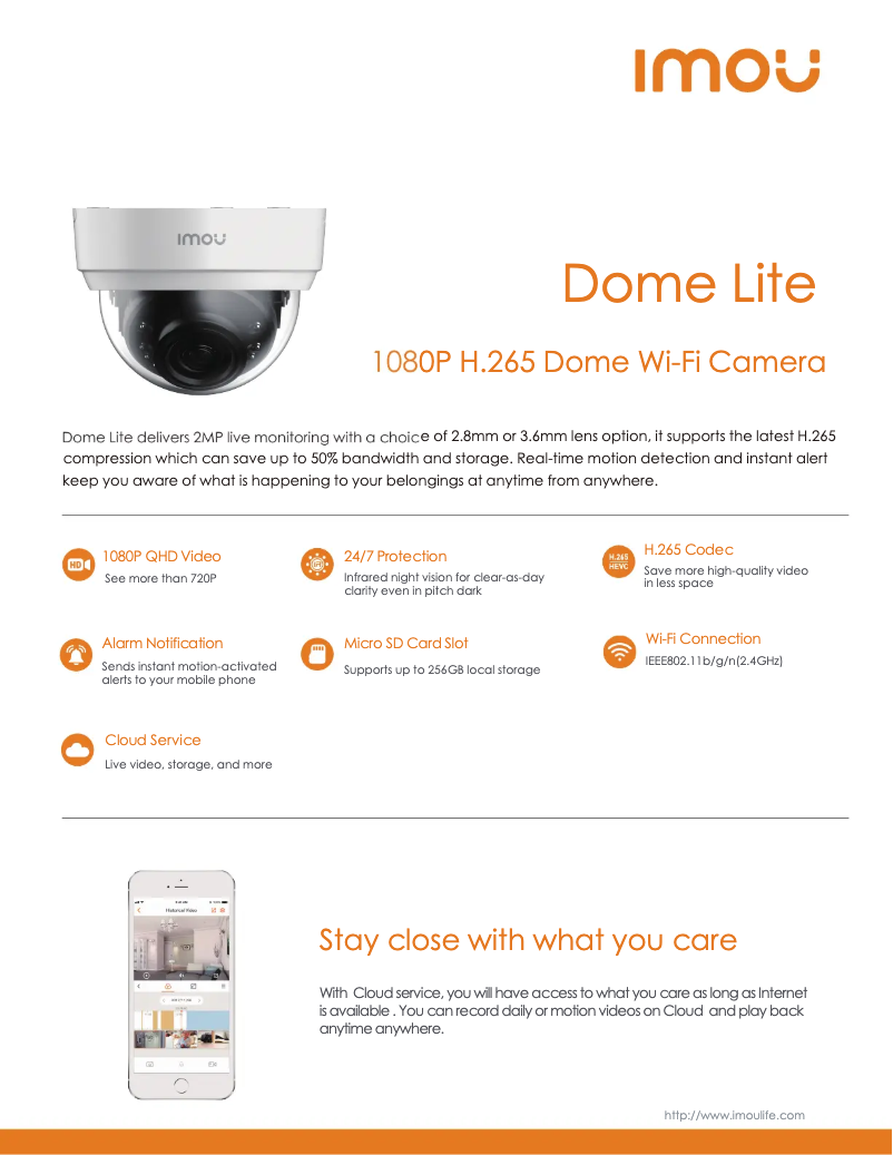 Image de la première page du manuel de l'appareil Dome Lite