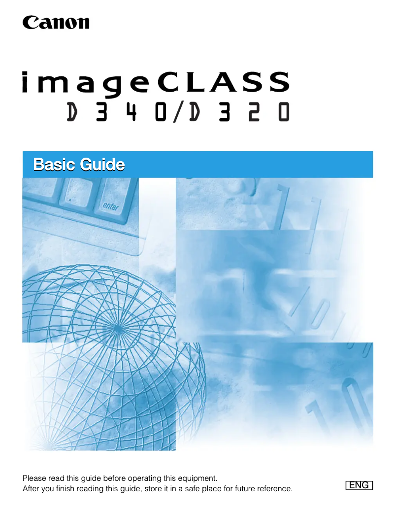 Page 1 de la notice Manuel utilisateur Canon PC D320