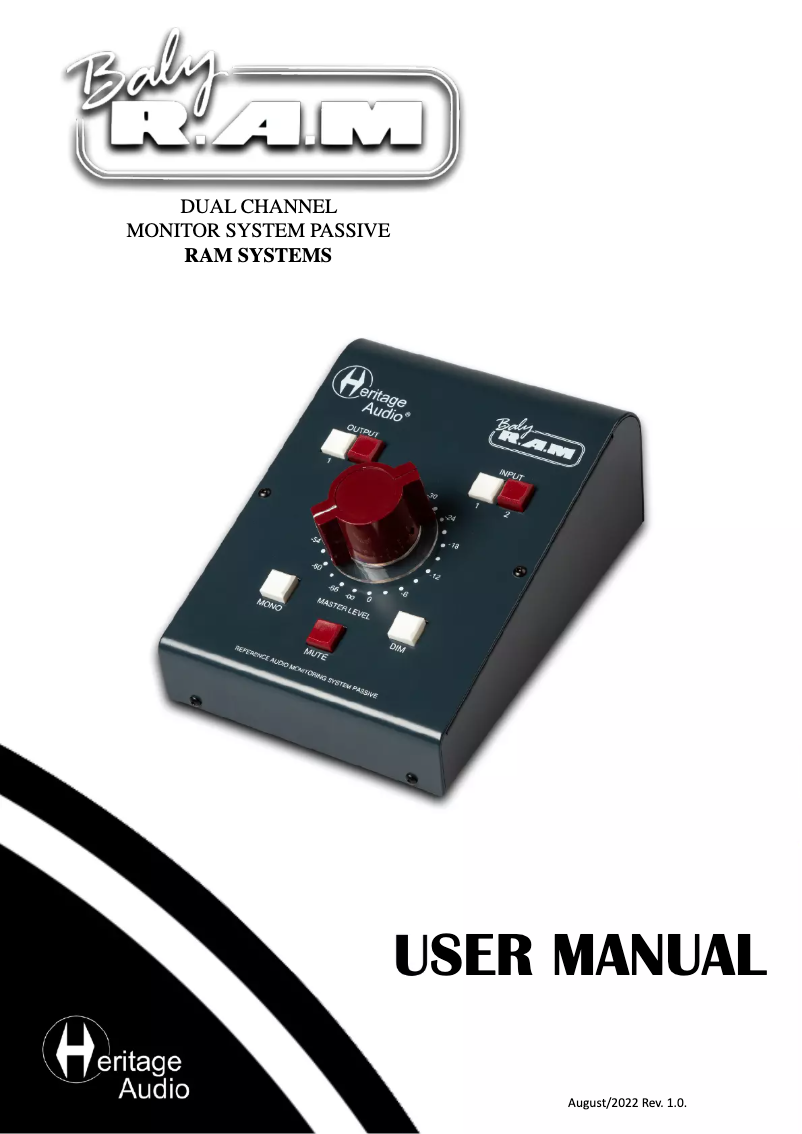 Page 1 de la notice Manuel utilisateur Heritage Audio Baby RAM