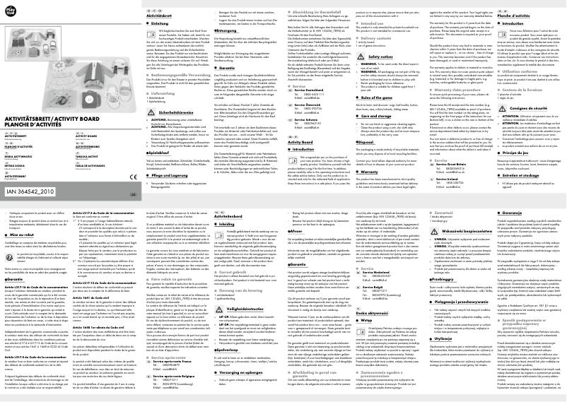 Page 1 de la notice Manuel utilisateur Playtive HG07098