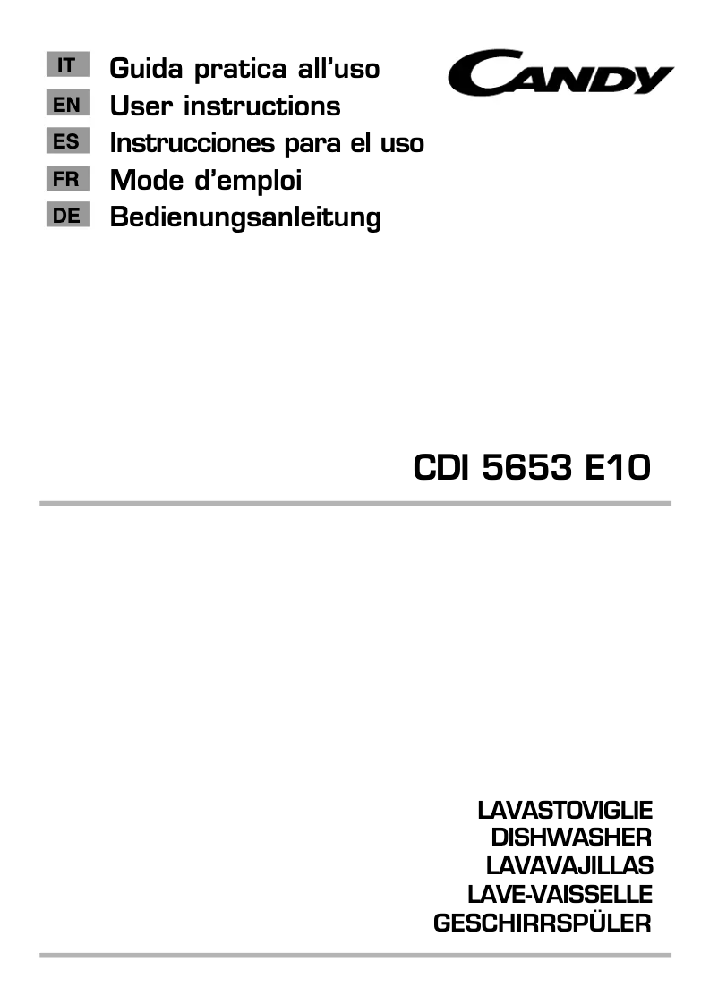 Page 1 de la notice Manuel utilisateur Candy CDI 5653E10-S