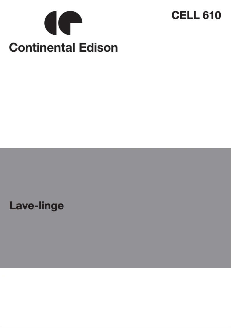 Page n°1 - Manuel utilisateur Continental Edison CELL610