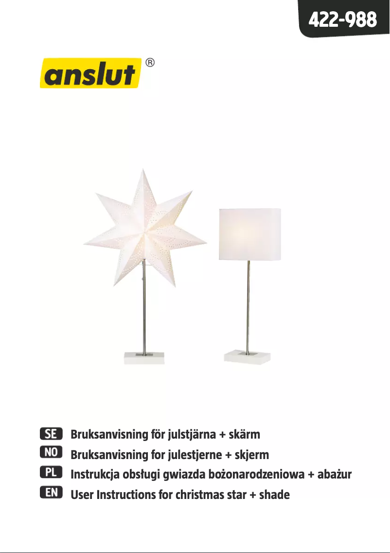 Page n°1 - Manuel utilisateur Anslut 422-988