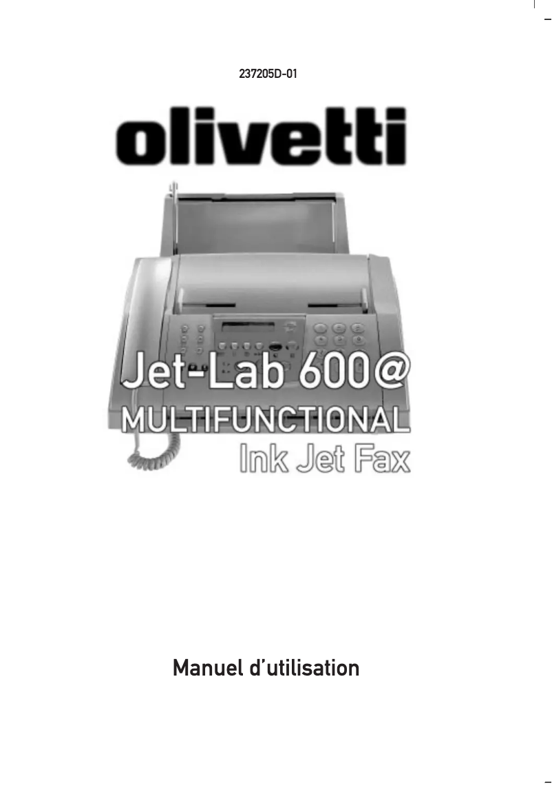 Page 1 de la notice Manuel utilisateur Olivetti Jet-Lab 600@