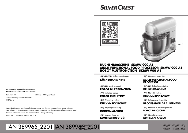 Image de la première page du manuel de l'appareil SKMW 900 A1