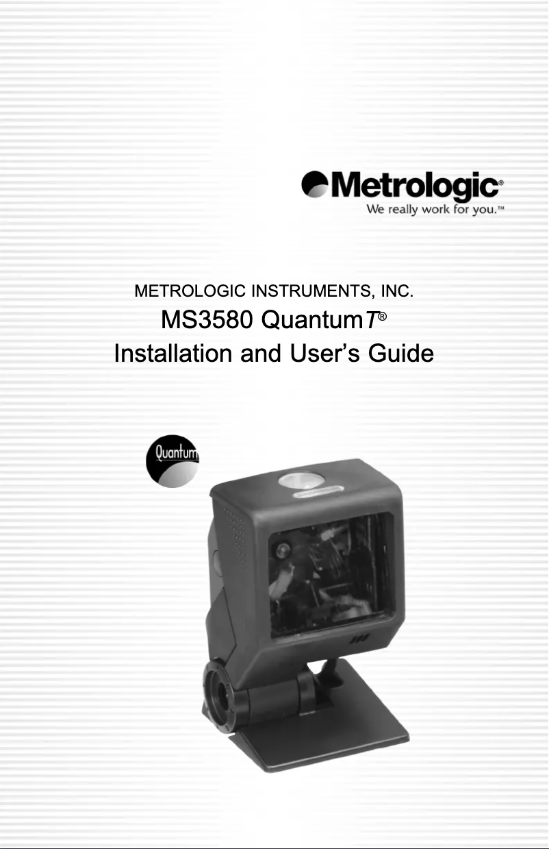 Page n°1 - Manuel utilisateur Honeywell MS3580 Quantum T