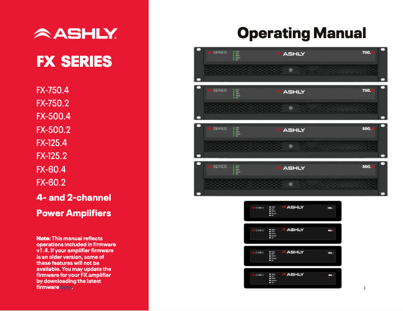 Page n°1 - Manuel utilisateur Ashly FX-500.2