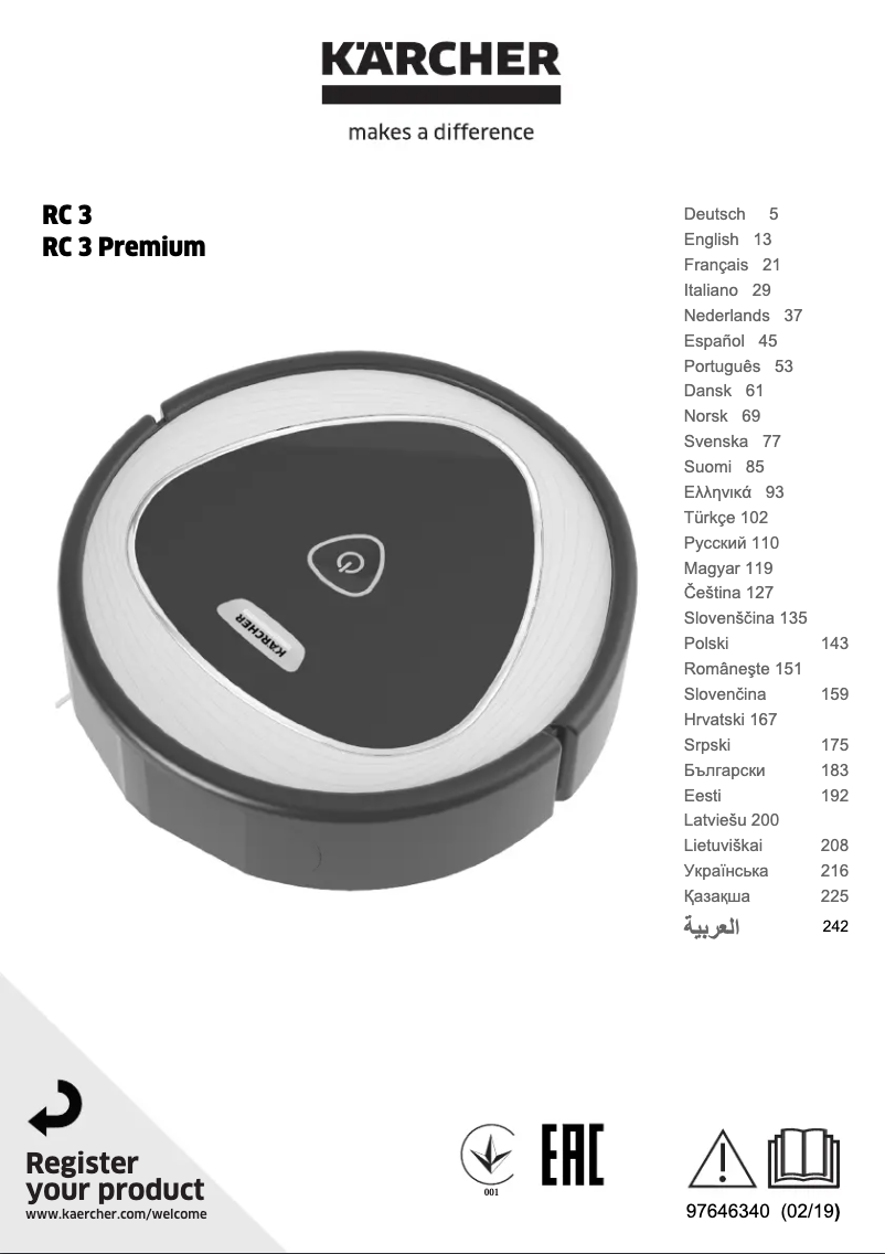 Image de la première page du manuel de l'appareil RC 3 Premium