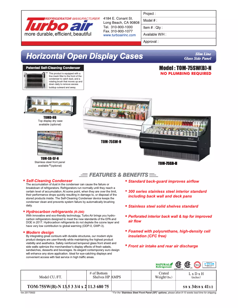Imagen de la primera página del manual del dispositivo TOM-75S