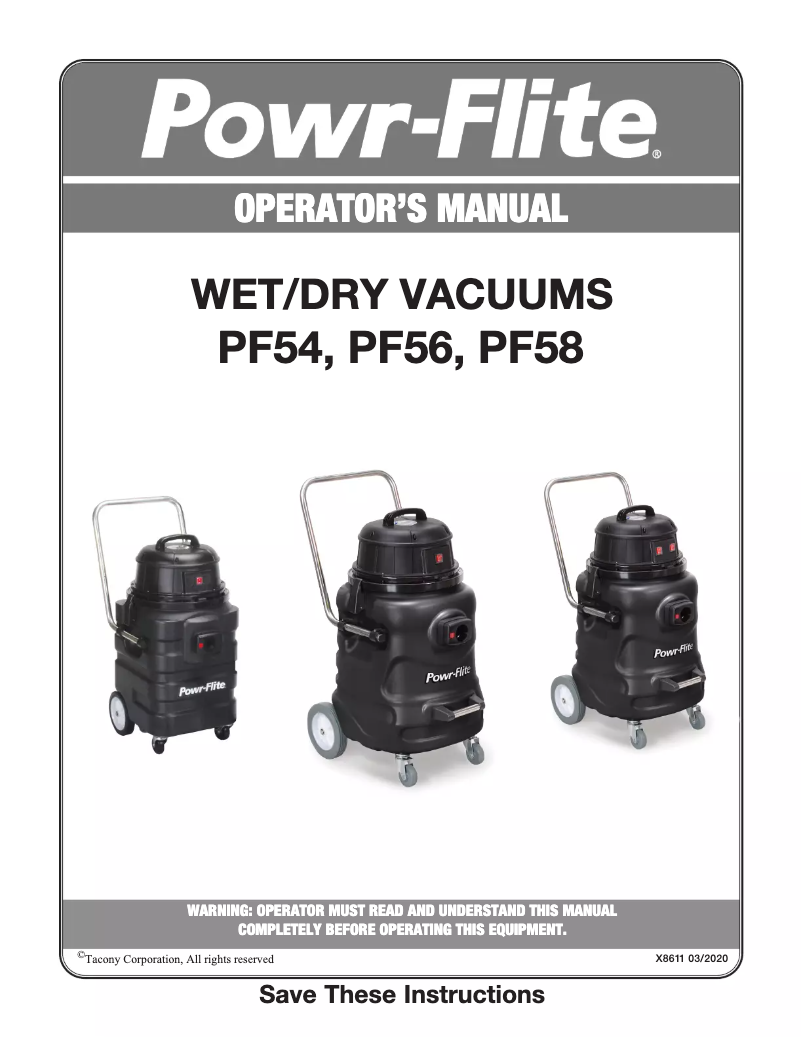 Image de la première page du manuel de l'appareil PF58