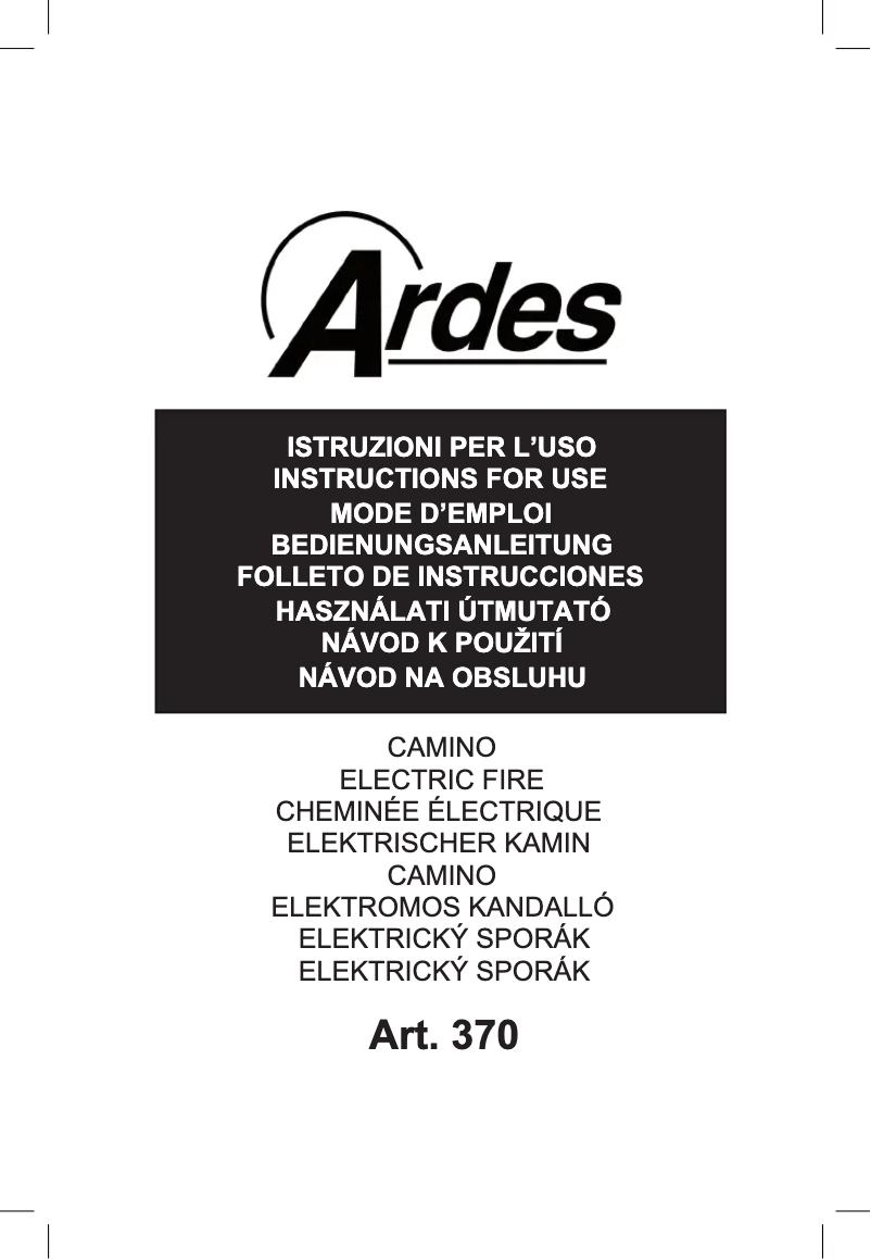 Page 1 de la notice Manuel utilisateur Ardes AR370