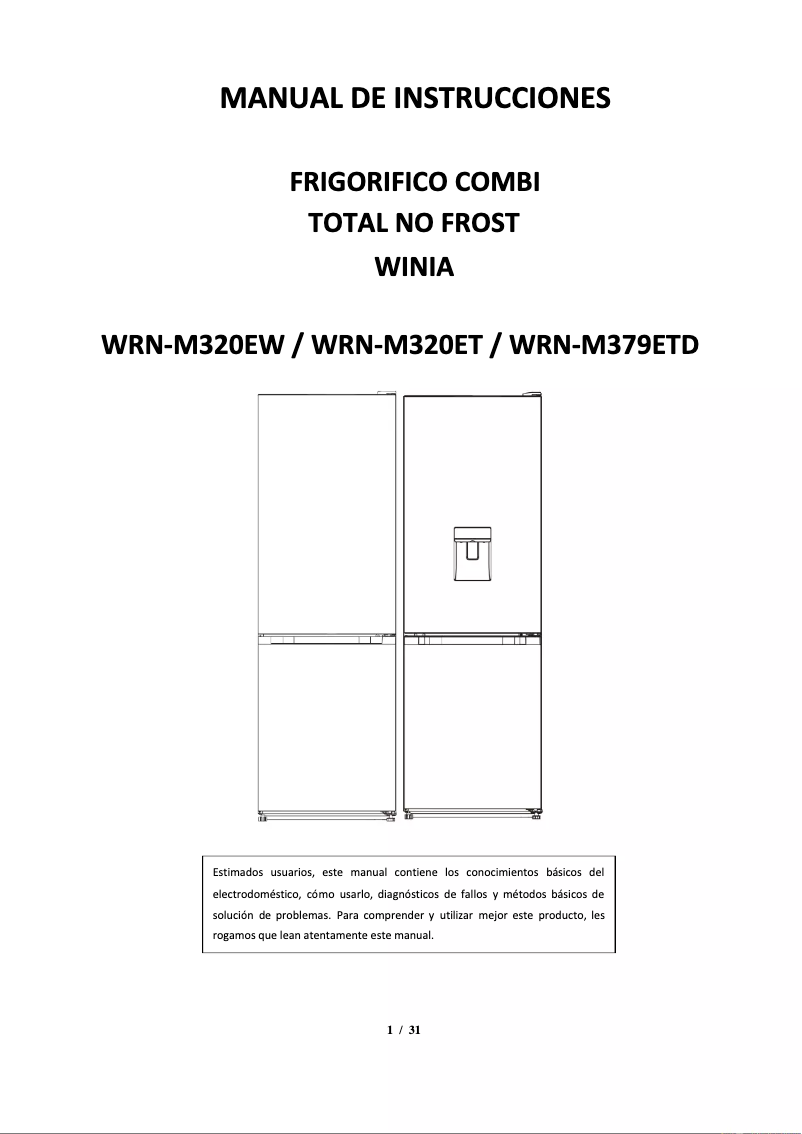 Image de la première page du manuel de l'appareil WRN-M320EW