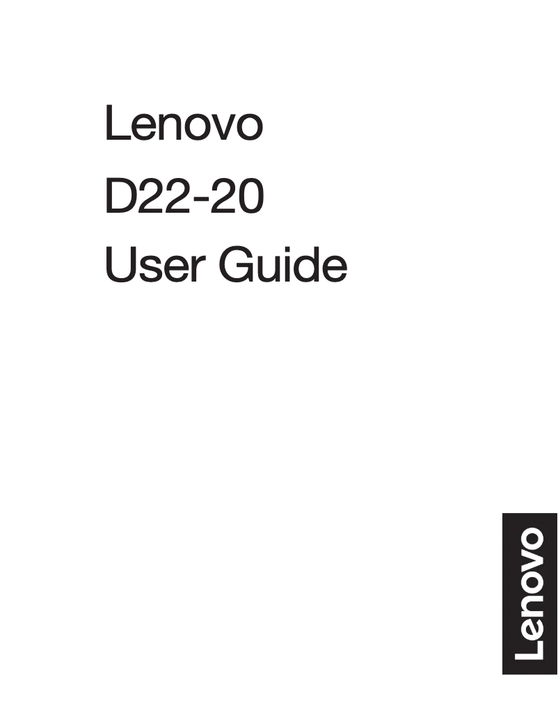 Page n°1 - Manuel utilisateur Lenovo D22-20