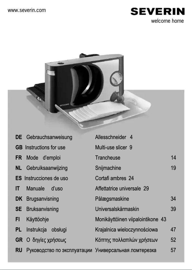 Page 1 de la notice Manuel utilisateur Severin AS 3953